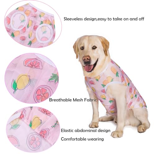 Image of HDKUW Pet Clothes,Dog Summer T-Shirt Cool Breathable Sunscreen Dog Vest Clothes Outfit Costume for Medium Large Dogs Blue Jellyfish XL