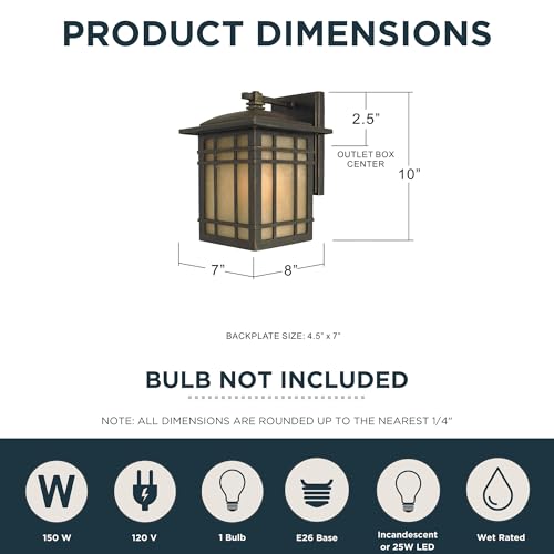 Image of Quoizel Hillcrest 10 inch Outdoor Wall Lantern, Imperial Bronze | White Linen Textured Glass, Mission Style, ETL Wet Rated
