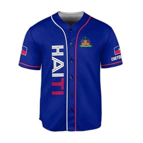 Personalized Haiti Baseball Jersey Men, Haiti Jersey Men, Haiti Soccer Jersey, Haiti Jersey Baseball miniatura 4