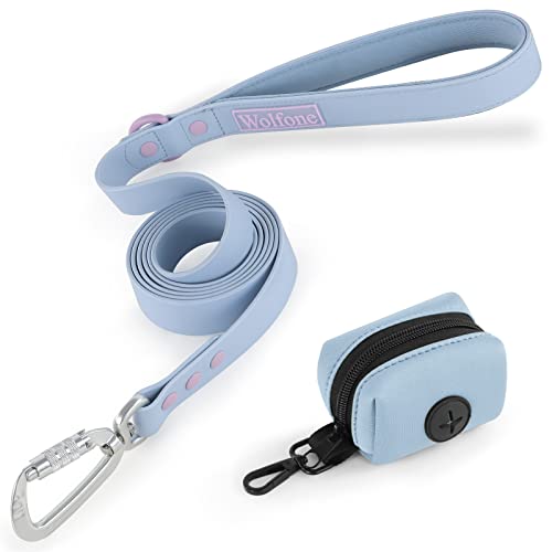 Correa Impermeable para Perros Wolfone con dispensador de Bolsas para excrementos de Perros, mosquetón de Seguridad con Bloqueo automático, Correa para Perros, Mango Suave, Cuidado fácil Cover