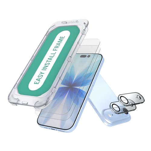 Image of Smartish iPhone Air Screen Protector - 2-Pack Tempered Glass Screen Protectors + Camera Lens Covers - Tuff Sheet - 9H Easy Install Frame [Scratch Resistant] Case-Friendly for Apple iPhone Air