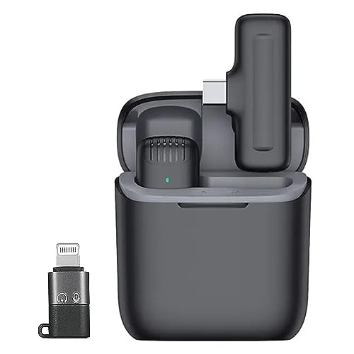 Image of Professional Grade Wireless Microphone with Noise Reduction Mic for YouTube Video Recording ASMR Podcast Interviews Reels Live Streaming (Compatible with Type C Mobiles and iOS Phones)