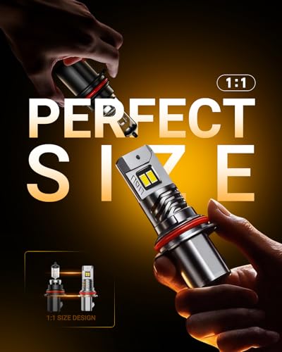 Image of SEALIGHT 9004 Bulbs, 48,000LM 900% Brightness Light Bulbs, 6500K Cool White with 15000RPM Fan, Plug and Play ATV /UTV, 10-Year Extended Lifespan IP68 Waterproof, Pack of 2