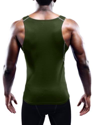 Image of NELEUS Men's 3 Pack Athletic Compression Under Base Layer Sport Tank Top