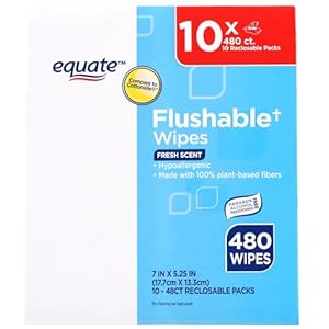 Equate Flushable Wet Wipes, Fresh S...