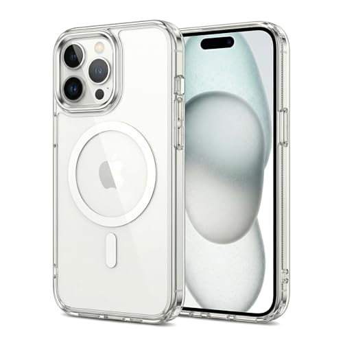 MagSafe �Ή� �N���A iPhone �P�[�X �ϏՌ� �����ی�P�[�X (�z���C�g, iPhone 17 Pro)