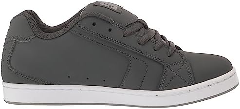 DC Men's Net Low Top Lace Up Casual Skate Shoe Sneaker, Heather Grey/White, 13 | Image 5