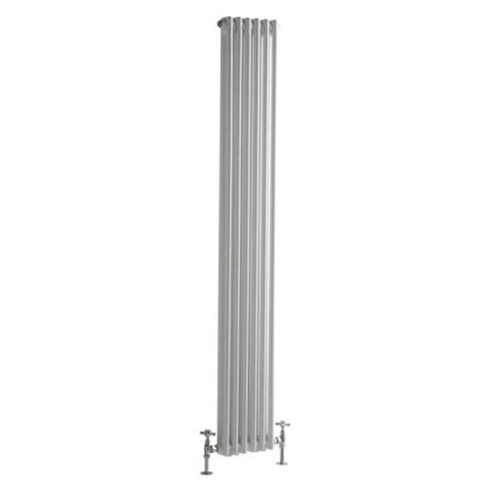 Milano White Windsor Cast Iron Style Vertical Double Column Radiator - 1800Mm X 290Mm