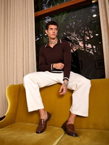 Image of Kvetoo Full Sleeve Winter Wear Woolen Collar Polo Sweater for Men