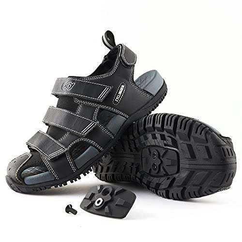 CyclingDeal Unisex Bike Sandals - Indoor Outdoor Trekking Hiking Bicycle Cycling Clip Compatible with Shimano SPD - With Removable Cleat Recess Cover - Great for Men & Women2