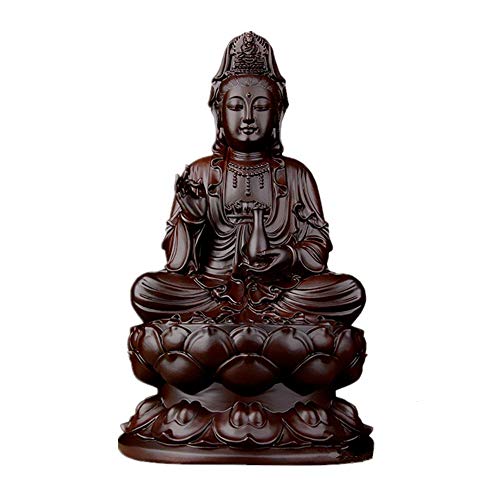Aibote Naturel Noir Ebène Sommet En Bois Statue De Bouddha Collection Feng Shui Richesse Chanceux Figurine Sculpture Bureau à Domicile Décoration Cadeau