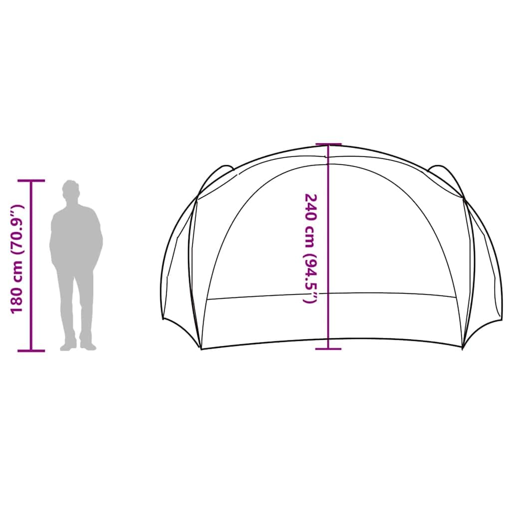 Tienda de campaña para fiestas, color blanco y gris, impermeable, 455 x 455 cm, con entradas y bolsas de almacenamiento, ligera tienda de campaña para exteriores, festivales, senderismo y