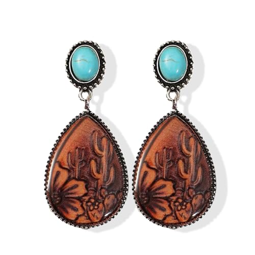 Western Earrings Jewelry for Women, Turquoise Country Style Jewelry for Concerts & Festivals, Lightweight Western Outfit Accessories