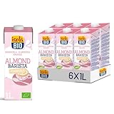 Pack de 6 Unidades de 1 L de Bebida Ecológica Vegetal Almendras - Libre de Gluten - Apto para Veganos - Ideal para Tomar Sola, con Café o en Batidos