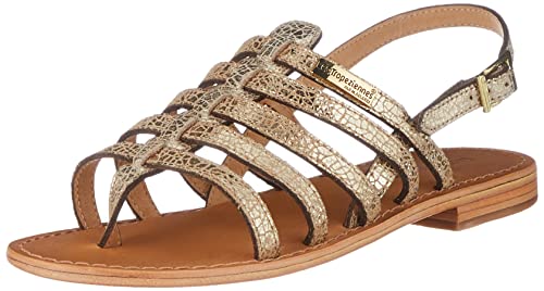Les Tropeziennes par M. Belarbi Femme Herisson Chaussures Ville Entre-Doigt, Or Craquele, 38