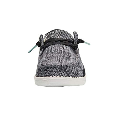Image of HEYDUDE Women's Wendy Sox Sparkling Black Size 4 | Women's Shoes | Women's Lace Up Loafers | Comfortable & Light-Weight