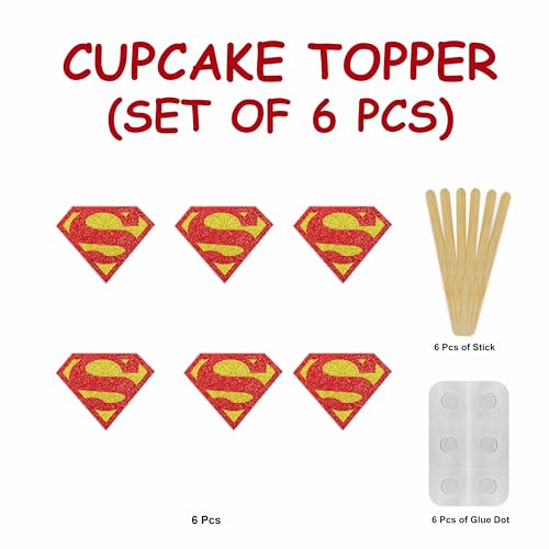 Cupcake Superman deco gateau anniversaire garcon bleu - 3