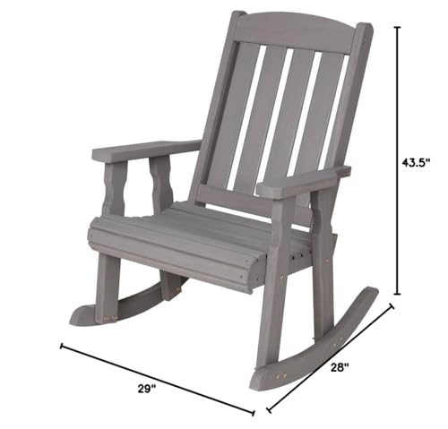 Image of Amish Casual Heavy Duty 600 Lb Mission Pressure Treated Rocking Chair (Semi-Solid Grey Stain)