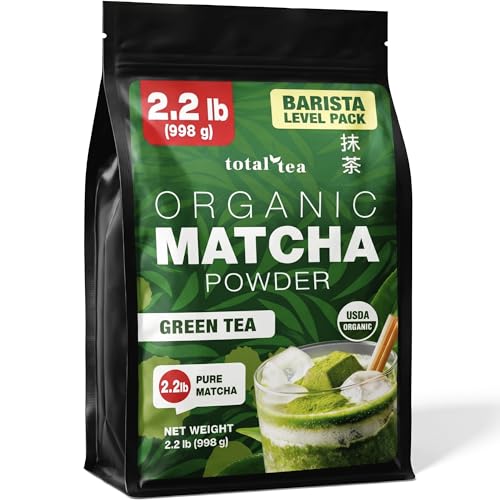 Image of Organic Matcha Green Tea Powder (2.2 Pound) - Certified USDA Organic Matcha Powder for Matcha Latte, Matcha Tea, and Smoothies - Non-Gmo, Antioxidant Rich by Total Tea