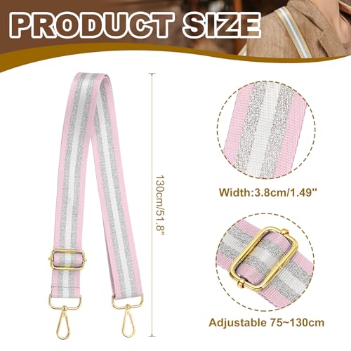 Image of PATIKIL Purse Strap, Wide Shoulder Strap Adjustable Crossbody Bag Straps Universal Replacement Shoulder Bag Belt for Women's Handbags Canvas Guitar Bag Backpack, Light Pink