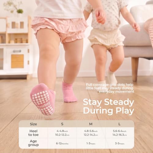 Image of Baby Non Slip Ankle Socks with Grippers (9 Pair) for 6 months-5 years Infant Toddler Boys Girls