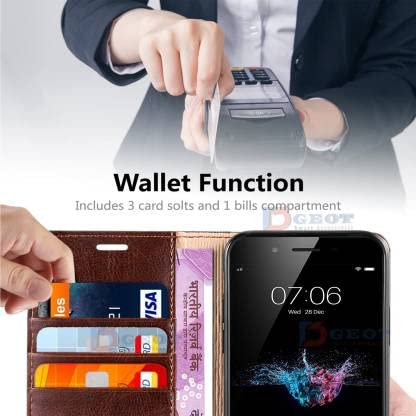 Image of KDM Flip Cover for Vivo U20, Vivo Y19, Vivo Z1 Pro /Vivo 1915 / Vivo 1951| Magnetic Closurer| PU Leather Magnetic Wallet Back Cover Case (Brown)