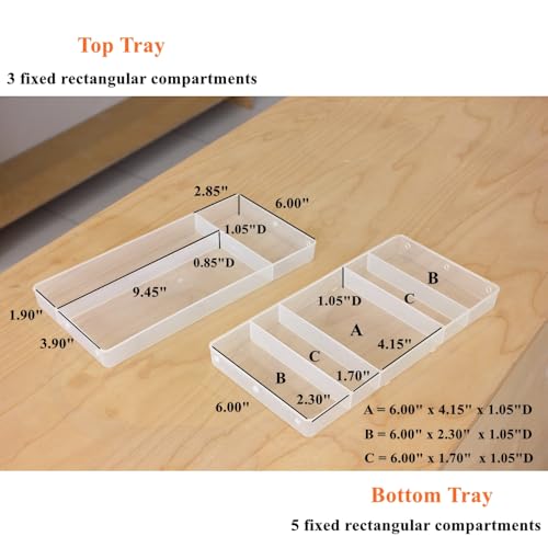 Image of 13.40 Inch 2-Tier Trays Clear Green Plastic Storage Container Organizer Box, Multipurpose Portable Carrying Case with Latch Lock and Handle for Art, Craft, Sewing Supplies, First Aid, Makeup