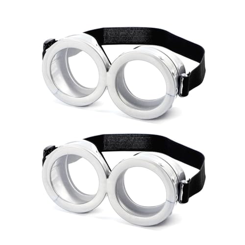 Lezevn Lot de 2 lunettes de soleil vintage steampunk jaunes style dessin animé Accessoires de cosplay pour Halloween, cosplay, fête