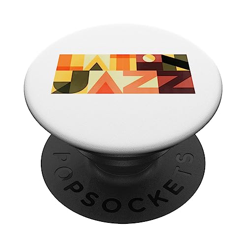 Vintage Latin Jazz Music - 50s 60s - Minimal Typography PopSockets Swappable PopGrip, Black