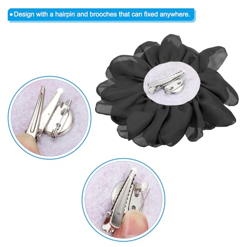 Image of PATIKIL Rose Flower Hair Clips, Fabric Brooch Pins for Women Wedding Party Dance Dress Clothes Accessories Valentine's Day Gifts
