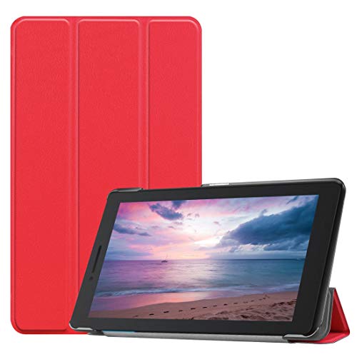Étui Lenovo Tab E8 TB-8304F en cuir rouge avec support rabattable