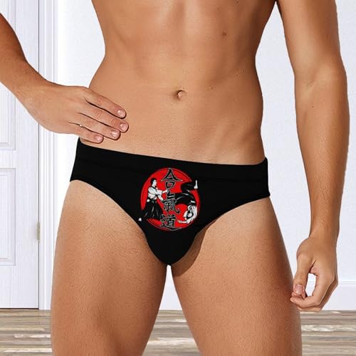 Aikodo Japanese Martial Mens Swim Briefs Quick Dry Swimming Trunks Training Swimsuit Low Rise Swimwear4