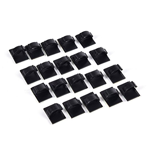 SagaSave 30 PCS Clips adhesivos para cables, clips de cables para pared para gestión de cables, clips resistentes para sujetar cables para pared, bajo escritorio, luces navideñas, coche, dash cam, Ethernet, cables eléctricos miniatura 1