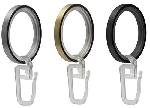 Garduna 20 FLACHRINGE | schwarz | Set à 20 Stück | Metall - mit Gleiteinlage | für Ø16 & Ø20mm Gardinenstangen Cover