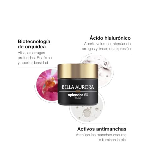 Miniatura 5 de Bella Aurora Crema Facial De Día Anti-Edad 60 Años Spf 20, 50 Ml Anti-Manchas, Anti-Arrugas Y Despigmentante Efecto Lifting Ácido Hialurónico Splendor 60