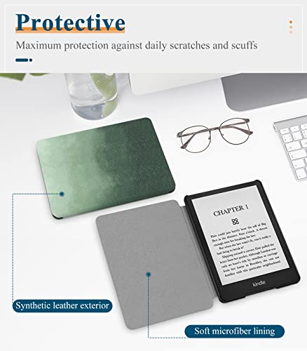 Dadanism Custodia Compatibile con Amazon 6.8" Kindle Paperwhite 11ª Generazione (Modello 2021), Cover Protettiva in Pelle Auto Sveglia/Sonno Copertura Profilo Sottile, Verde Pino - Image 5