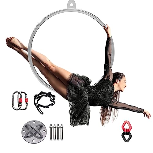 Yoga Aerial Hoop Set for Adult, Dance Fitness Equipment Lyra Hoop Ring, Large Metal Art Yoga Hoop Kit for Acrobatic, for Home Gym Circuses (Size : Diameter-95cm(37 3/8