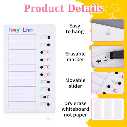 Smivyhp 2 Stück To Do List Kinder, Abwischbar Checklist Boards, To Do Planer Checklist Tafel DIY Chore Chart Memo Checklisten Boards mit 6 Blanko Papier, 2 Whiteboard-Marker, 2 DIY Aufkleber