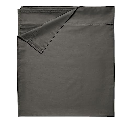 California Design Den Natural 100% Cotton Flat Sheet Twin - Soft 400 Thread Count Sateen Twin Flat Sheets Only, Breathable, Durable and Cooling - Grey