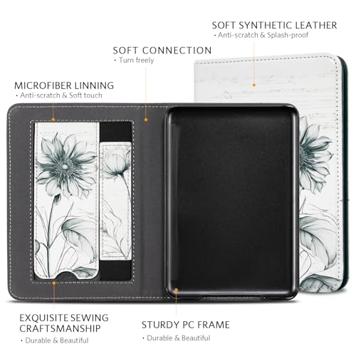 Image of CoBak Case with Stand for for 6 inch Kindle (2024 & 2022, 11th Gen) - PU Leather Smart Cover with Auto Sleep /Wake & Hand Strap, Premium Protective Case for Kindle Basic,Burnt Sienna