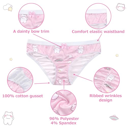 Littleforbig Women's Ladies Soft Smooth Silky Underwear Comfortable Hipster Briefs Babydoll Dreamy Galaxy 4 Pack Panties Set2