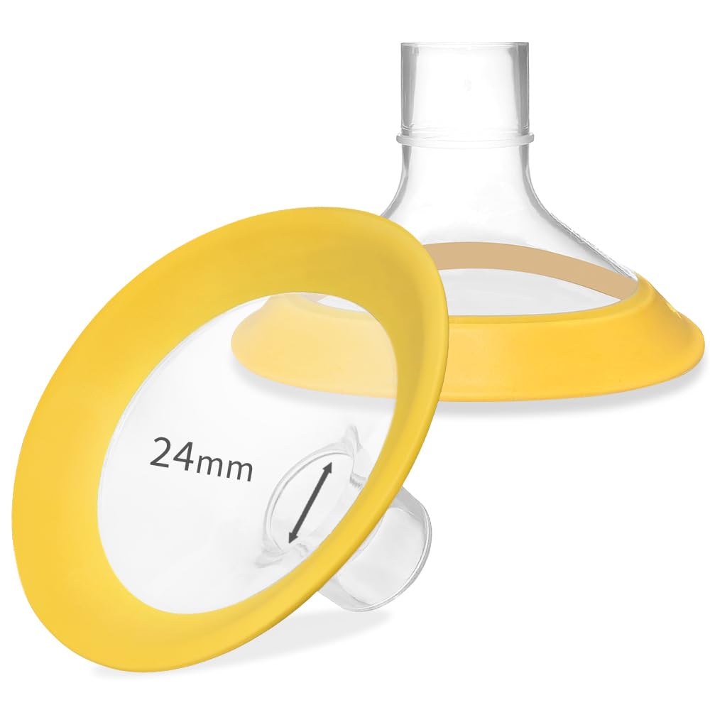 24 mm Oval Flanges Shields Compatible with Medela Pumps, Replacement Parts for Pump in Style Symphony, Swing Maxi
