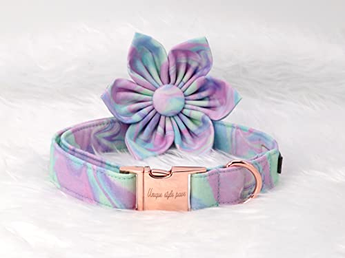 Unique Style Paws Dog Collar With Flower, Adjustable Dog Collar Flower Pattern, Durable Pet Collar For Small Medium Large Dogs #TOP4