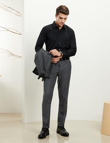 Image of Symbol Premium Men's Wrinkle-Resistant Regular Fit Cotton Formal Shirt | Black /White /Blue (Also Available in Plus Size)