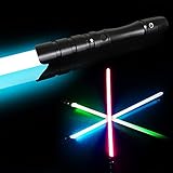 Dueling Metal Lightsaber,16 RGB Colors,Lenght 38.2inch,4 Modes&Sounds,Recommended Lightsabers Toys,Birthday Xmas Gift for Adults,Teens,Kids (Black)