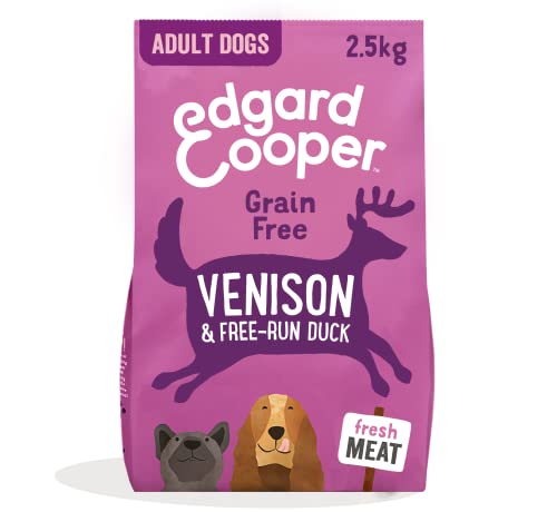 Edgard & Cooper Crocchette Cani Adulti Cibo Secco Senza Cereali Mangime Naturale 2.5kg Cervo e Anatra Fresco, Alimentazione Completa, Sana ed Equilibrata per Cani di Ogni Taglia