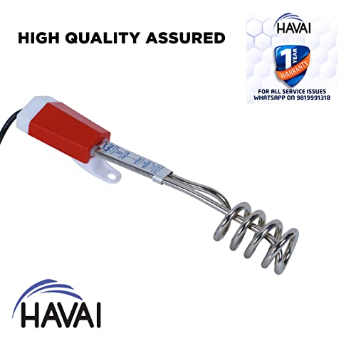 HAVAI Metal Water Heater Immersion Rod (Red, White) (1500), 1500 Watts