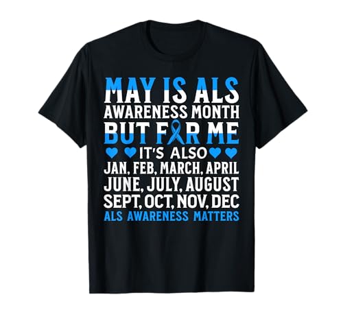 May Is ALS Awareness Month Gifts Blue Ribbon ALS Warrior Camiseta