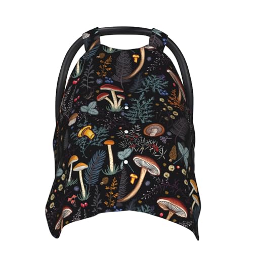 Mushroom Baby Car Seat Canopy Cover Multi Use Nursing Cover for Newborn Car Seat Canopy Mom Nursing Breastfeeding Covers Newborn Shower Gifts
