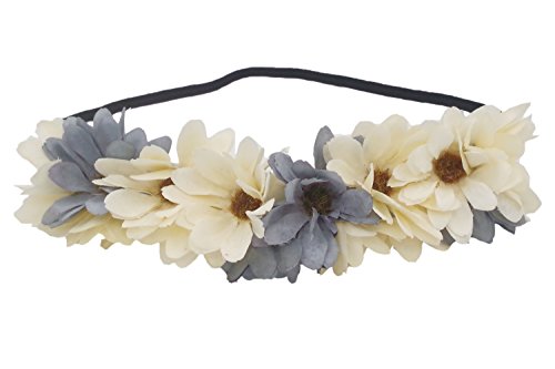 Merroyal Daisy Flower Wreath Headband Floral Crown Garland Halo for Festivals Wedding Outing